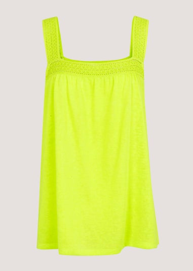 Lime Square Neck Vest Top