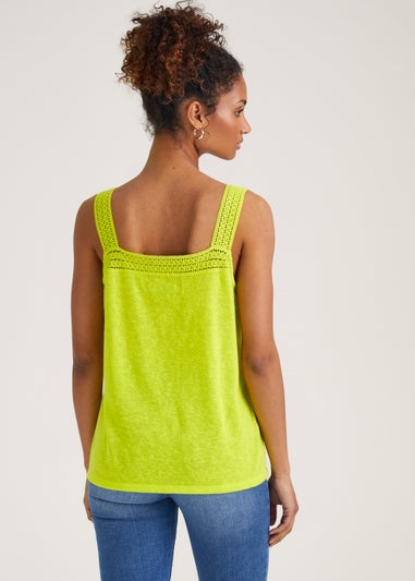 Lime Square Neck Vest Top