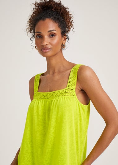 Lime Square Neck Vest Top