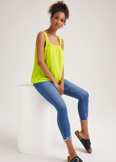 Lime Square Neck Vest Top