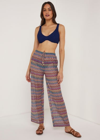 Multicoloured Print Trousers