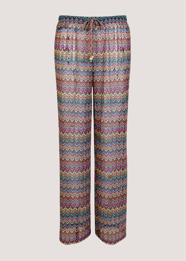 Multicoloured Print Trousers