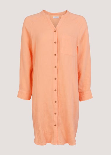 Coral Double Cloth Beach Shirt