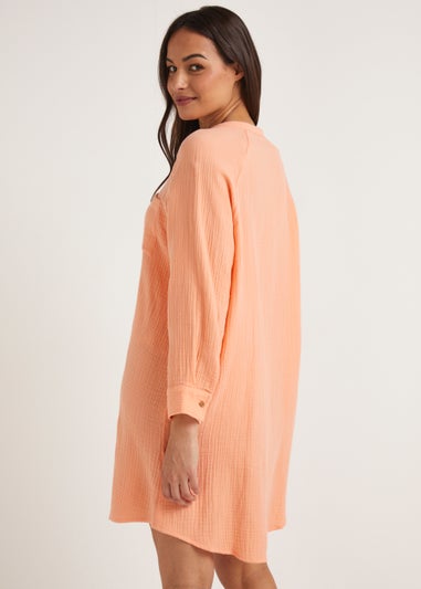 Coral Double Cloth Beach Shirt