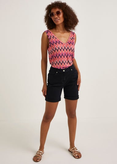 Pink Zigzag V-Neck Co-Ord Vest Top