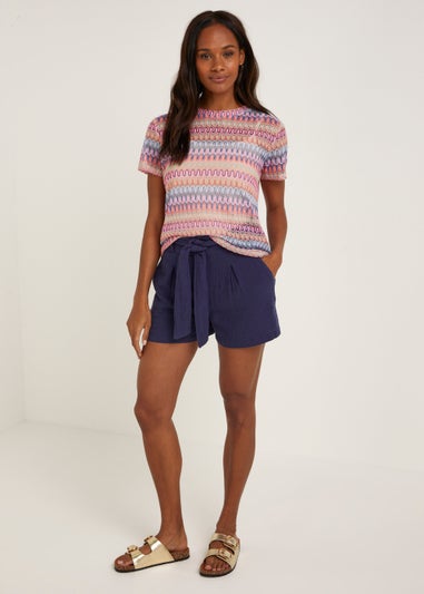 Multicoloured Zigzag Lace T-Shirt