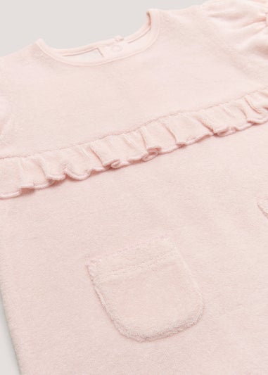 Baby Pink Towelling Romper & Hat Set (Newborn-12mths)