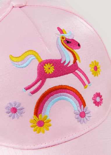 Girls Pink Unicorn Cap