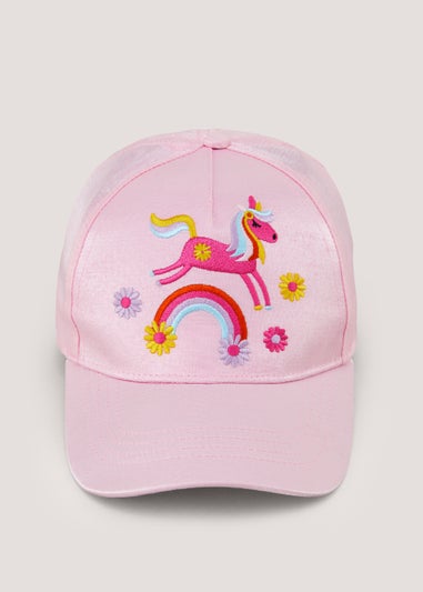 Girls Pink Unicorn Cap