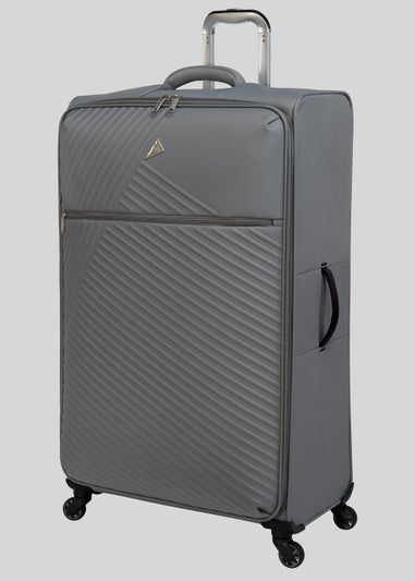 IT Luggage Grey Soft Shell Suitcase