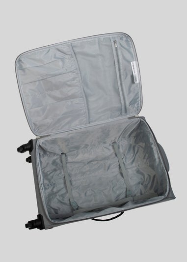 IT Luggage Grey Soft Shell Suitcase