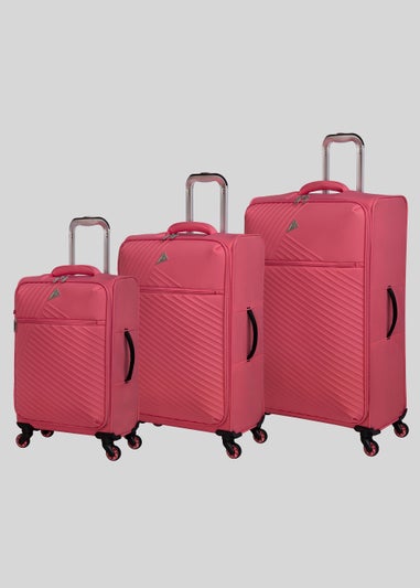 IT Luggage Pink Soft Shell Suitcase Matalan