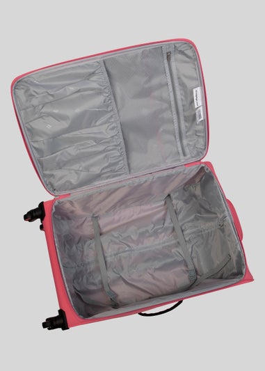 IT Luggage Pink Soft Shell Suitcase