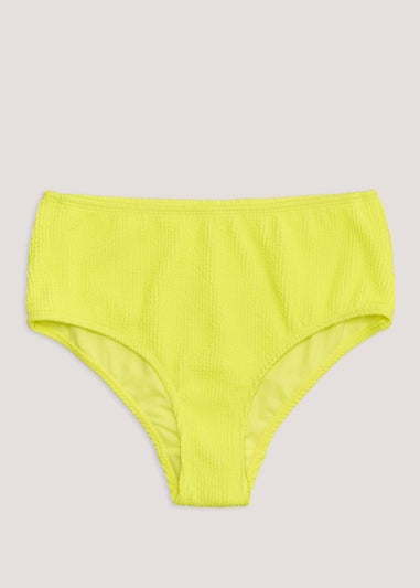 Yellow Crinkle Midi Bikini Bottoms