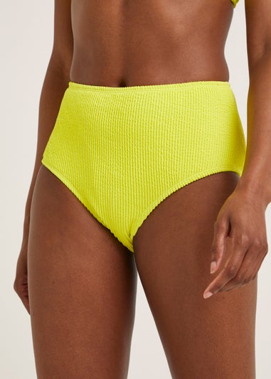 Yellow Crinkle Midi Bikini Bottoms