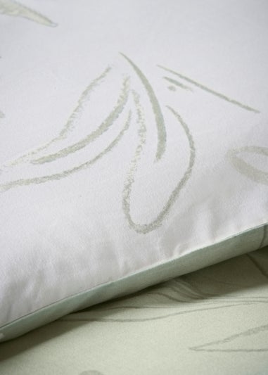 Green Leaf Print Reversible Duvet Cover