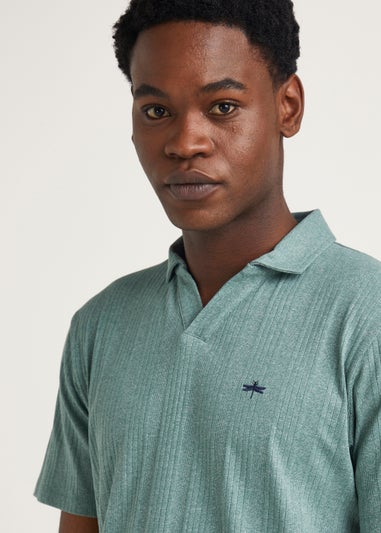 Teal Ribbed Polo Shirt