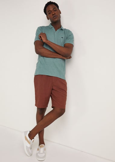 Teal Ribbed Polo Shirt