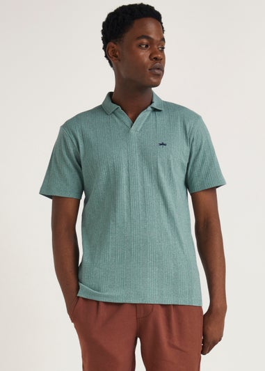 Teal Ribbed Polo Shirt