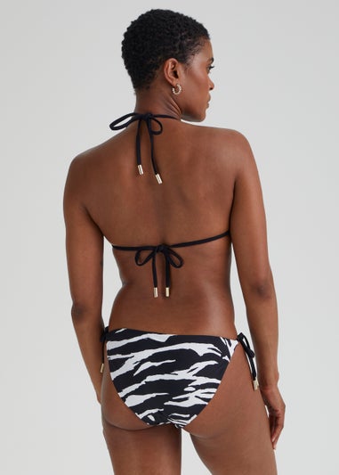 Be Beau Black Zebra Print Bikini Bottoms