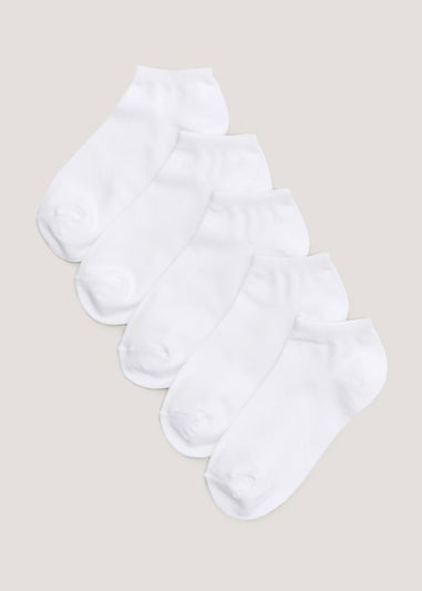 Kids 5 Pack White Trainer Socks (Younger 6-Older 5.5) - Matalan