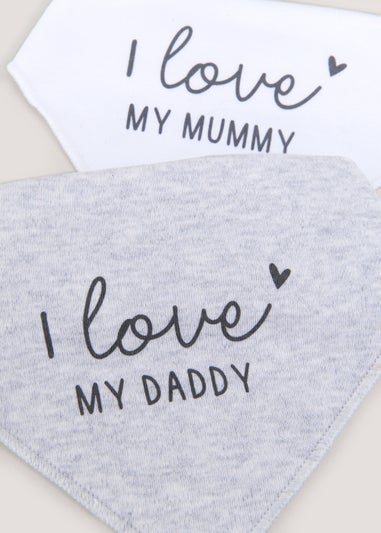 2 Pack Mummy & Daddy Bandana Bibs