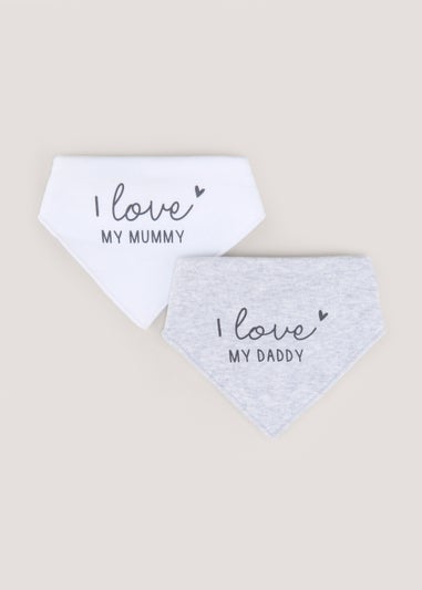 2 Pack Mummy & Daddy Bandana Bibs