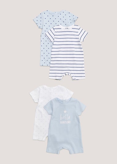 Baby 2 Pack Blue Star Rompers (Newborn-18mths)