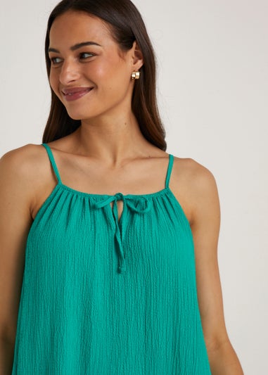 Teal High Apex Midi Dress