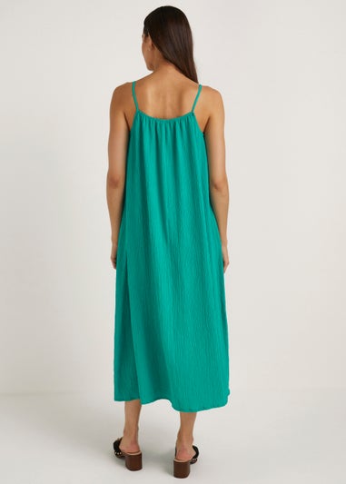 Teal High Apex Midi Dress