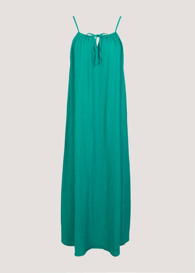 Teal High Apex Midi Dress