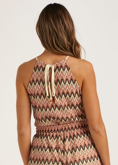 Multicoloured Zigzag Lace Co-Ord Cami Top