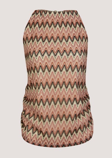 Multicoloured Zigzag Lace Co-Ord Cami Top