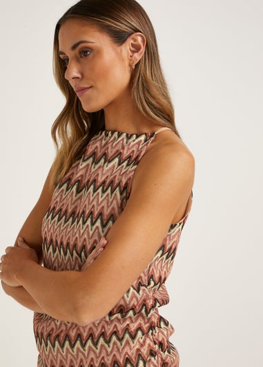 Multicoloured Zigzag Lace Co-Ord Cami Top