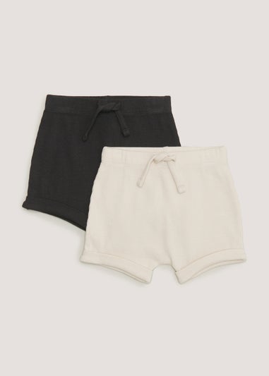 Baby 2 Pack Charcoal Runner Shorts (Newborn-23mths)