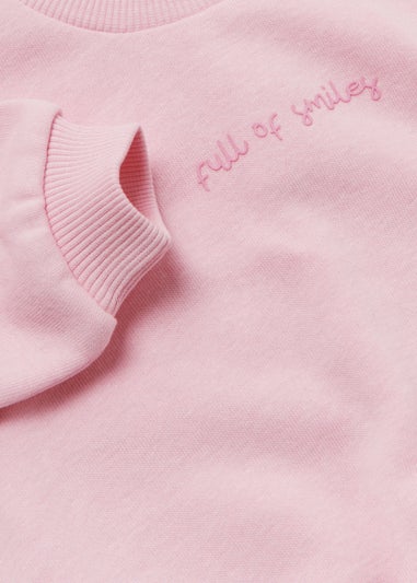 Baby Pink Slogan Sweatshirt (Newborn-23mths)