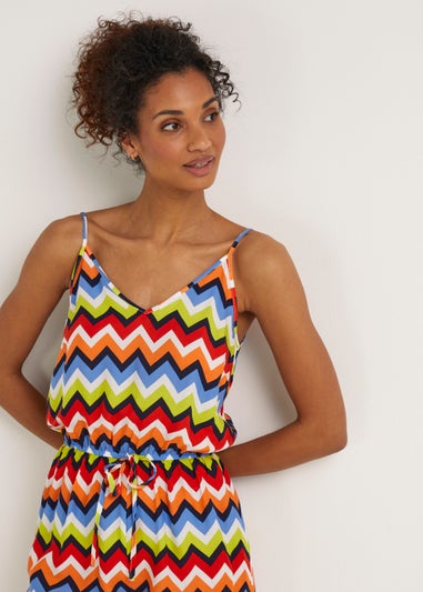 Multicoloured Zigzag Playsuit