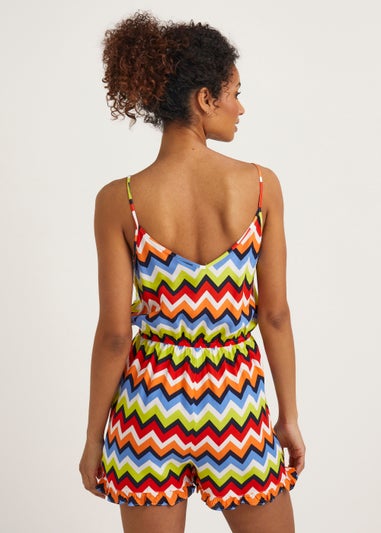 Multicoloured Zigzag Playsuit