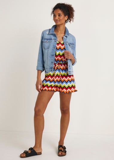 Multicoloured Zigzag Playsuit