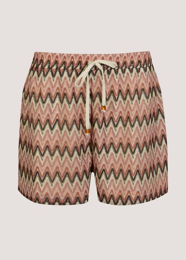 Multicoloured Zigzag Lace Co-Ord Shorts