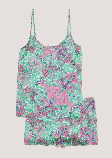 Multicoloured Paisley Print Cami Pyjama Set - Matalan