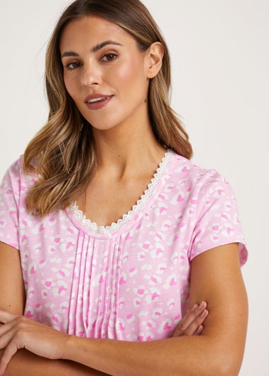 Pink Leopard Print Lace Nightie