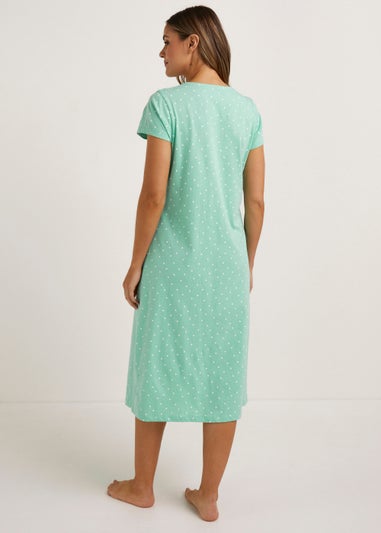 Green Spot Longline Lace Nightie