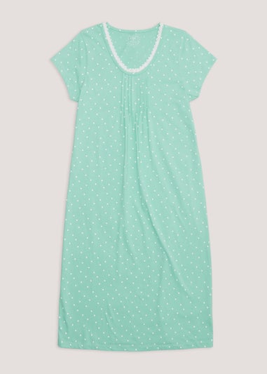 Green Spot Longline Lace Nightie