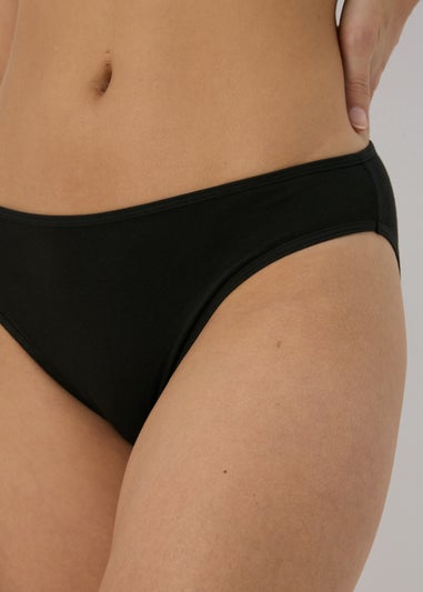 4 Pack Black High Leg Knickers