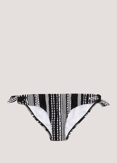 Black & White Jacquard Bikini Bottoms