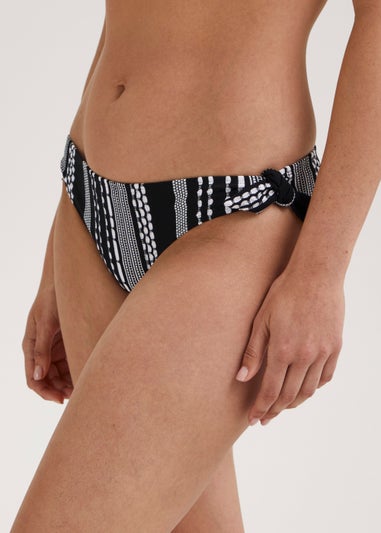 Black & White Jacquard Bikini Bottoms