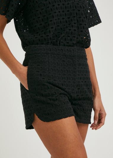 Et Vous Black Schiffli Co-Ord Shorts