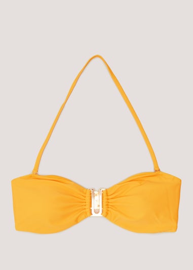 Et Vous Yellow Trim Bandeau Bikini Top