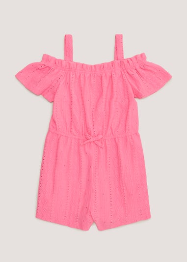 Girls Pink Aztec Print Playsuit (4-13yrs)